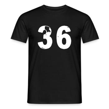 36 Number jersey - Men's T-Shirt - black - Front - AI Model Male 178 light (178cm)