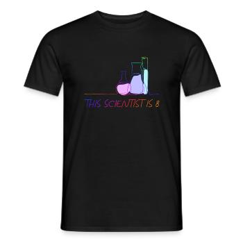 Scientist Birthday Eight Science - Men's T-Shirt - black - Front - AI Model Male 178 light (178cm)