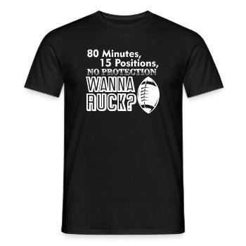 Rugby Wanna Ruck - T-shirt homme - noir - Devant - AI Model Male 178 light (178cm)