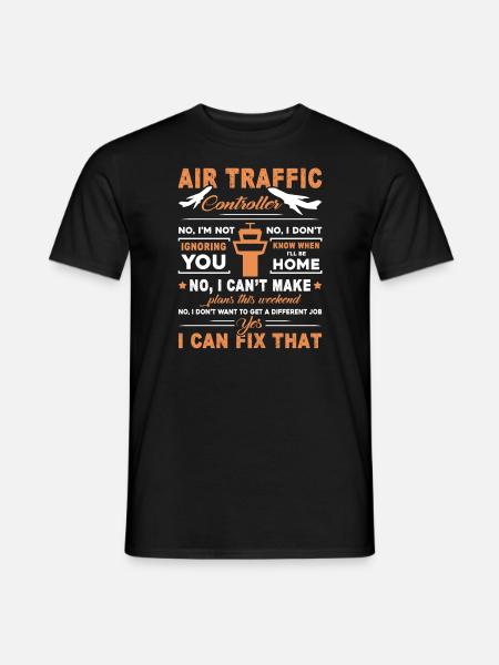 Fluglotse Flugsicherung - Männer T-Shirt - Schwarz
