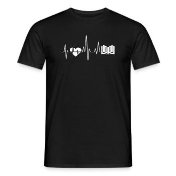 Buch Buch Herzschlag - Männer T-Shirt - Schwarz - Vorne - AI Model Male 178 light (178cm)