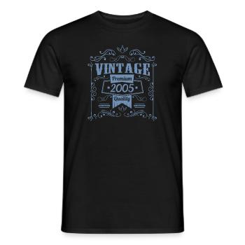 Millésime 2005 Anniversaire Vintage - T-shirt homme - noir - Devant - AI Model Male 178 light (178cm)