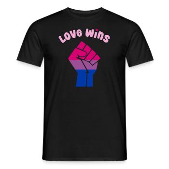 L’amour gagne le poing de la fierté bisexuelle pour l’égalité - T-shirt homme - noir - Devant - AI Model Male 178 light (178cm)