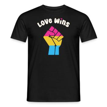 Liebe gewinnt Pansexuellen Pride Fist für Equality - Männer T-Shirt - Schwarz - Vorne - AI Model Male 178 light (178cm)
