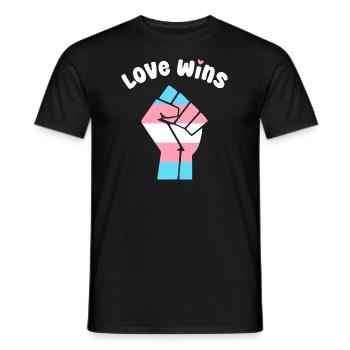 Liebe gewinnt Trans Pride Faustdesign für Equality - Männer T-Shirt - Schwarz - Vorne - AI Model Male 178 light (178cm)