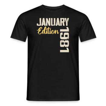 Geburtstagsgeschenk geboren im Januar 1981 - 1981 - Männer T-Shirt - Schwarz - Vorne - AI Model Male 178 light (178cm)