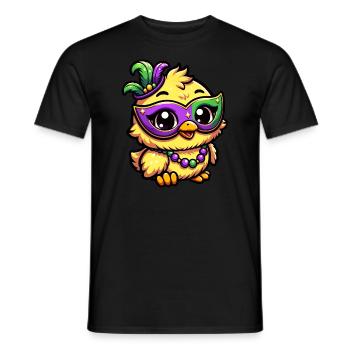Mardi Gras Poulet, poussin déguisé - T-shirt homme - noir - Devant - AI Model Male 178 light (178cm)
