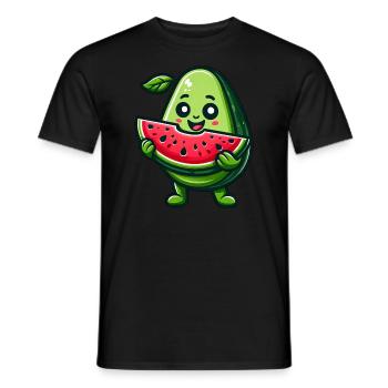Avocado Melon Tropical Fruit Fruity Summer - Men's T-Shirt - black - Front - AI Model Male 178 light (178cm)