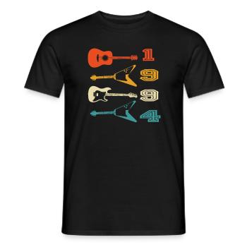 1994 Jahrgang geboren Gitarrist Gitarre Geburtstag - Männer T-Shirt - Schwarz - Vorne - AI Model Male 178 light (178cm)