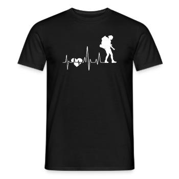 Backpacking Backpacking Heartbeat - Men's T-Shirt - black - Front - AI Model Male 178 light (178cm)