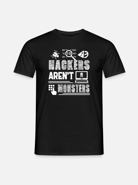 Hacker Hackers Are Not Monsters - Men's T-Shirt - black