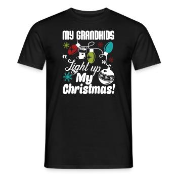 Grandkid My Grandkids Light Up My Christmas - Men's T-Shirt - black - Front - AI Model Male 178 light (178cm)