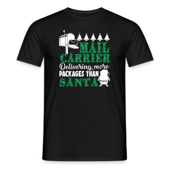 Mail Carrier Christmas Delivering More Packages - Men's T-Shirt - black - Front - AI Model Male 178 light (178cm)