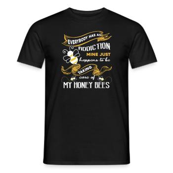 Bee My Addiction Is Honey Bees - Men's T-Shirt - black - Front - AI Model Male 178 light (178cm)