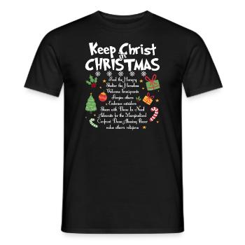 Christmas Keep Christ In Christmas - Men's T-Shirt - black - Front - AI Model Male 178 light (178cm)