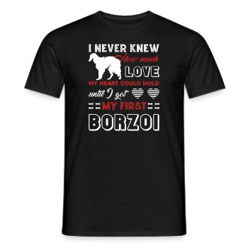 I Love My First Borzoi - Men's T-Shirt - black - Front - AI Model Male 178 light (178cm)