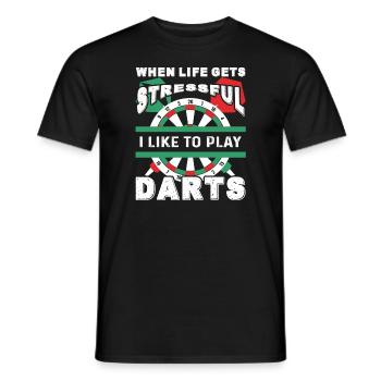 Dart I Like To Play Darts - Men's T-Shirt - black - Front - AI Model Male 178 light (178cm)