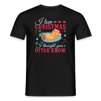 I Love Christmas And I Thought You Otter Know - Men's T-Shirt - black - Front - AI Model Male 178 light (178cm)