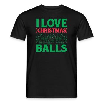 I Love Christmas Balls - Men's T-Shirt - black - Front - AI Model Male 178 light (178cm)