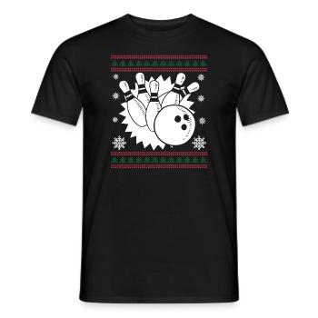 Funny Bowling Christmas Gifts - Men's T-Shirt - black - Front - AI Model Male 178 light (178cm)