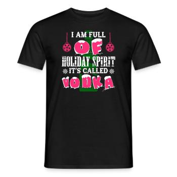 Christmas Holiday Spirit It's Called Vodka - Men's T-Shirt - black - Front - AI Model Male 178 light (178cm)