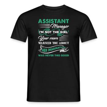 Assistant Manager Assistant Manager Girl - Men's T-Shirt - black - Front - AI Model Male 178 light (178cm)