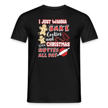 Christmas Bake Cookies And Watch Christmas - Men's T-Shirt - black - Front - AI Model Male 178 light (178cm)