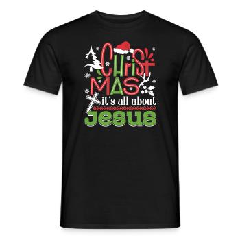 Christmas It's All About Jesus - Men's T-Shirt - black - Front - AI Model Male 178 light (178cm)