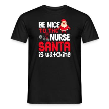 Be Nice To Nurse Christmas - Men's T-Shirt - black - Front - AI Model Male 178 light (178cm)