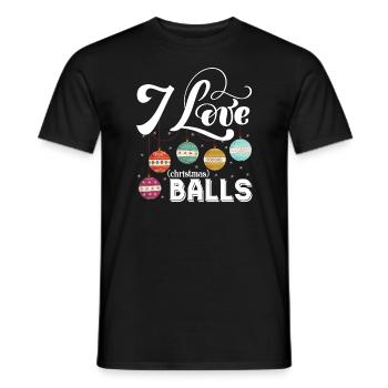 I Love Christmas Balls - Men's T-Shirt - black - Front - AI Model Male 178 light (178cm)