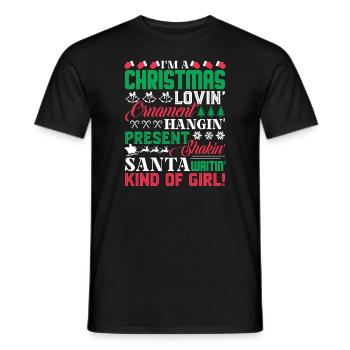Christmas I Am A Christmas Girl - Men's T-Shirt - black - Front - AI Model Male 178 light (178cm)
