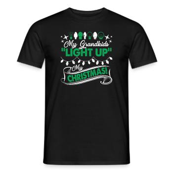 Christmas My Grandkids Light Up My Chrismast - Men's T-Shirt - black - Front - AI Model Male 178 light (178cm)