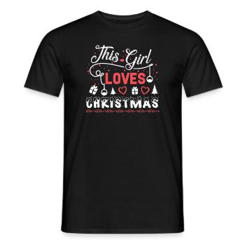Christmas This Girl Loves Christmas - Men's T-Shirt - black - Front - AI Model Male 178 light (178cm)