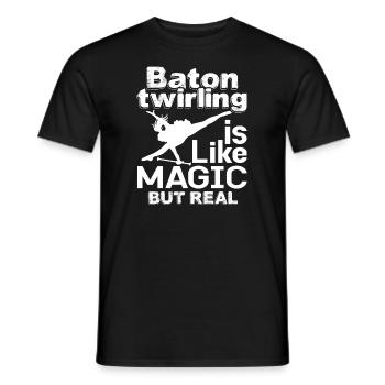Baton Twirling Is Like Magic But Real - Men's T-Shirt - black - Front - AI Model Male 178 light (178cm)