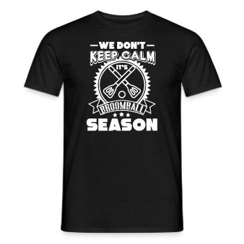 It's Broomball Season - Men's T-Shirt - black - Front - AI Model Male 178 light (178cm)
