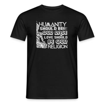 Buddha Humanity Should Be Our Race - Men's T-Shirt - black - Front - AI Model Male 178 light (178cm)