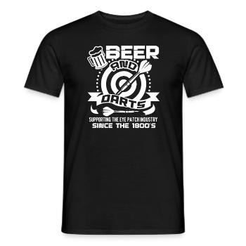 Darts Love Beer And Darts - Men's T-Shirt - black - Front - AI Model Male 178 light (178cm)