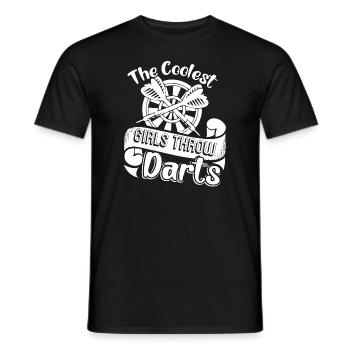 The Coolest Girls Throw Darts - Men's T-Shirt - black - Front - AI Model Male 178 light (178cm)