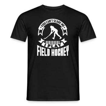 Field Hockey I Play Field Hockey - Men's T-Shirt - black - Front - AI Model Male 178 light (178cm)