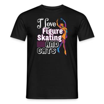 Figure Skating I Love Figure Skating And Cats - Men's T-Shirt - black - Front - AI Model Male 178 light (178cm)