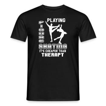 Figure Skating Cheaper Than Therapy - Men's T-Shirt - black - Front - AI Model Male 178 light (178cm)