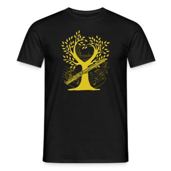 Flute Musical Tree - Men's T-Shirt - black - Front - AI Model Male 178 light (178cm)