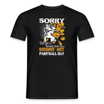 Paintball Taken By A Smokin Hot Paintball Guy - Men's T-Shirt - black - Front - AI Model Male 178 light (178cm)