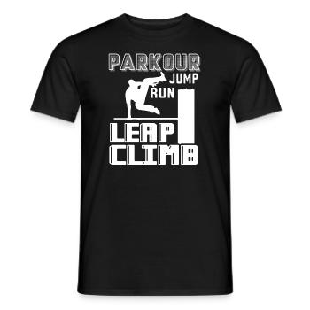 Parkour Jump Run Leap Climb - Men's T-Shirt - black - Front - AI Model Male 178 light (178cm)