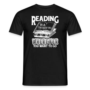 Reading Is Ticket To Wherever You Want To Go - Men's T-Shirt - black - Front - AI Model Male 178 light (178cm)