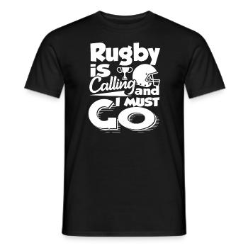 Rugby Is Calling And I Must Go - Men's T-Shirt - black - Front - AI Model Male 178 light (178cm)