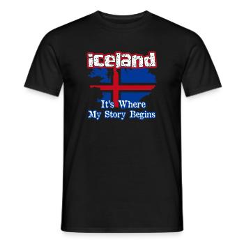 Iceland The Place Where My Story Begins - Men's T-Shirt - black - Front - AI Model Male 178 light (178cm)