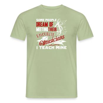 Funny Music Teacher - Men's T-Shirt - sage - Front - AI Model Male 178 light (178cm)