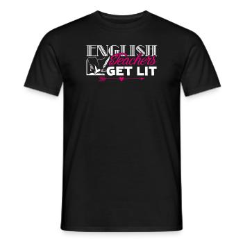 English Teacher Gets Lit - Men's T-Shirt - black - Front - AI Model Male 178 light (178cm)