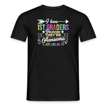 1st Grade Teacher I Love 1st Graders - Men's T-Shirt - black - Front - AI Model Male 178 light (178cm)
